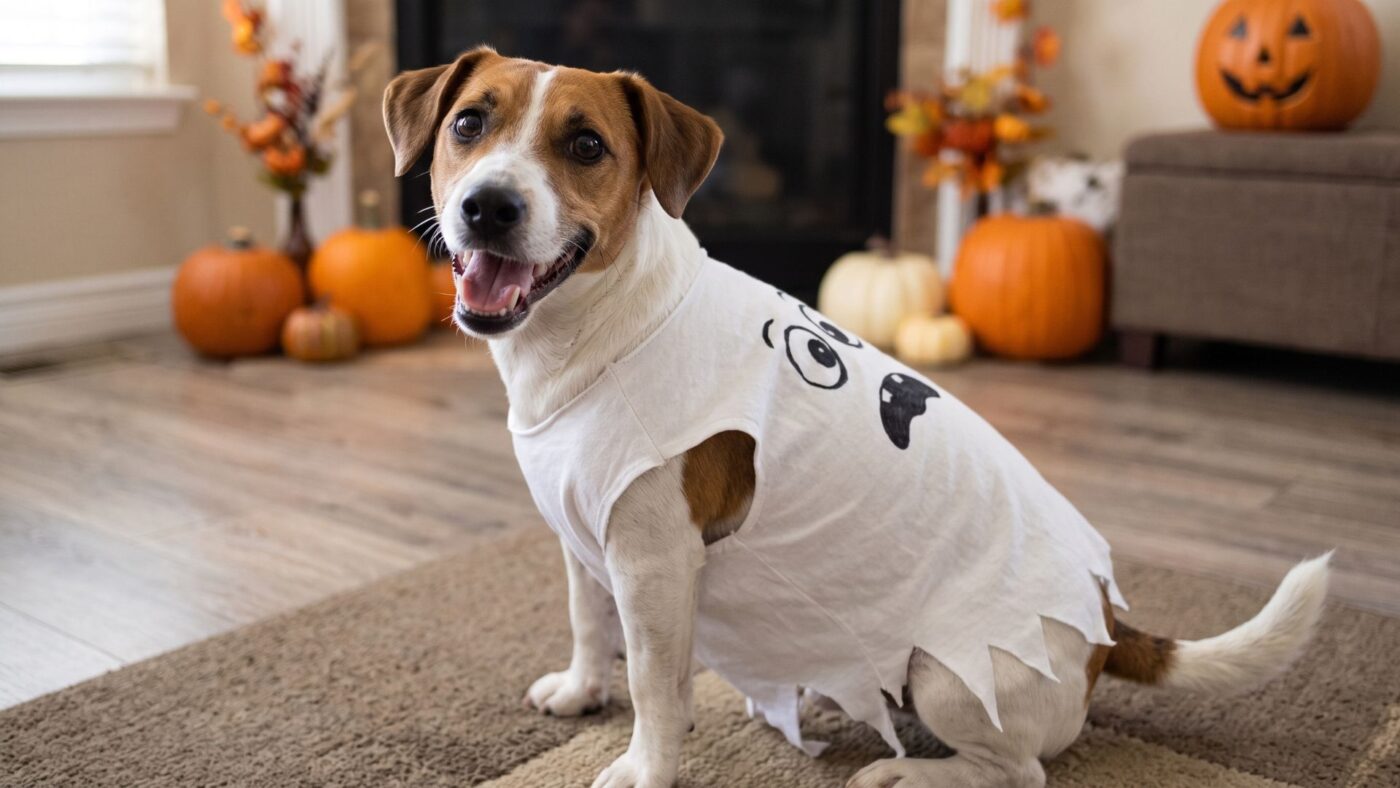 disfraz fantasma perro