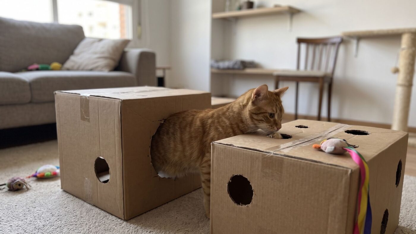 estimulación para gatos en casa